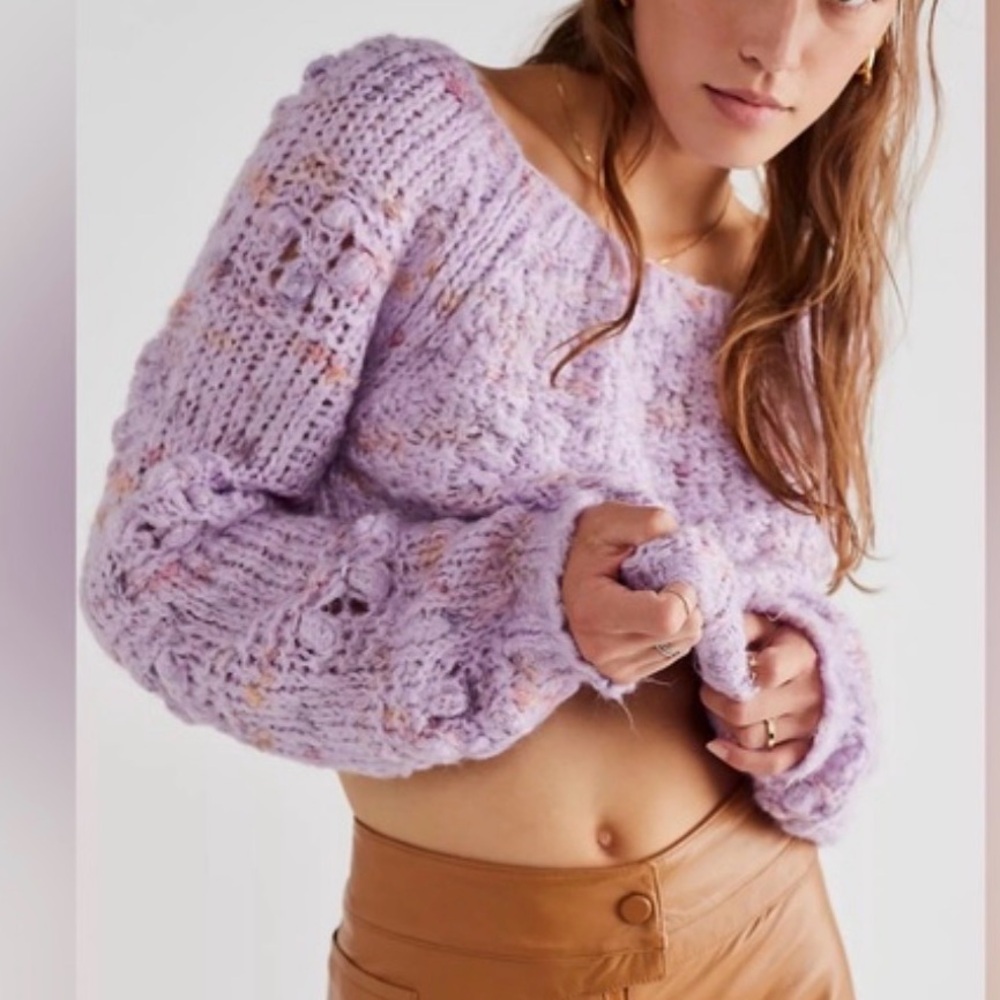 Free People Sunset Cloud Crop Women's Sweater M-XL